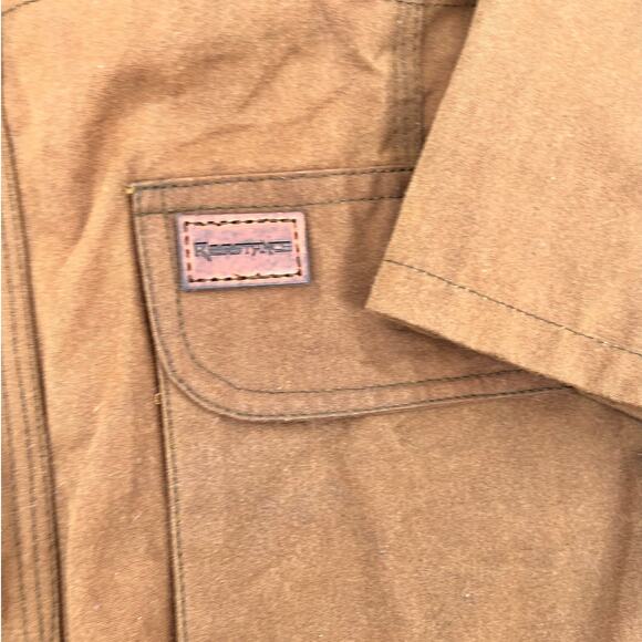 Resistance Oilskin Jacket XL Brown Waterproof Work Coat Faux Fur Lining NWT - Picture 2 of 6